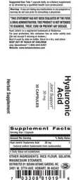 Label for Hyaluronic Acid 30 mg