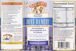 Label for Joint Remedy Omega Swirl Mountain Berry