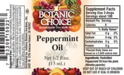 Label for Peppermint Oil