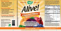 Label for Alive! Liquid Fiber With Probiotics Citrus Flavor