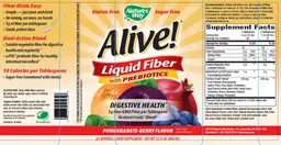 Label for Alive! Liquid Fiber With Prebiotics Pomegranate-Berry Flavor