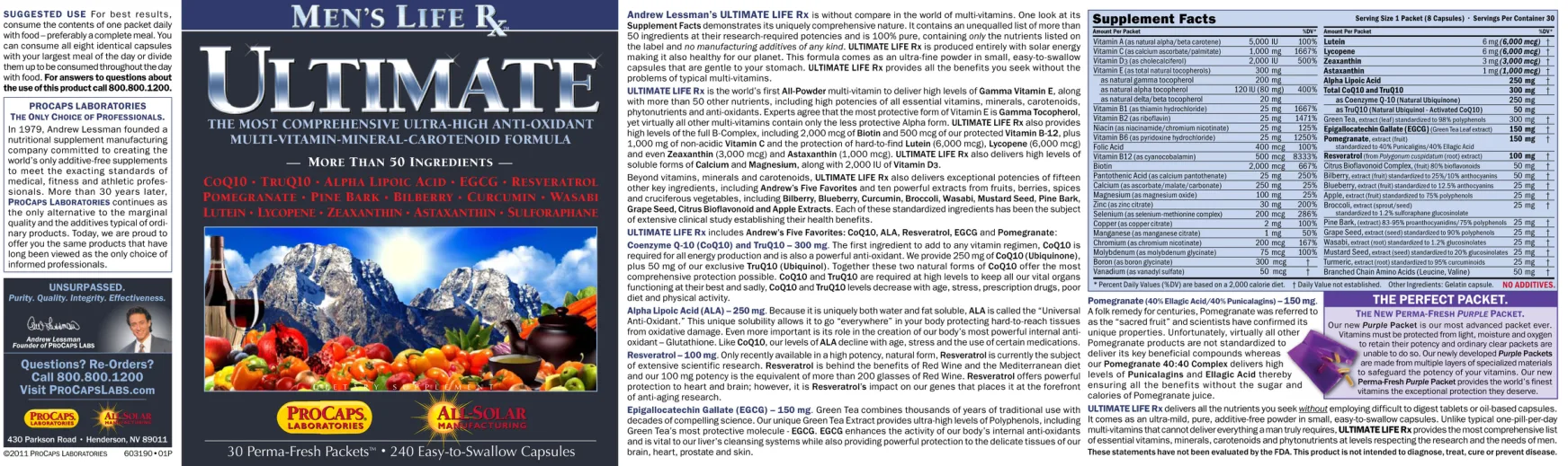 Label for Men's Life Rx Ultimate