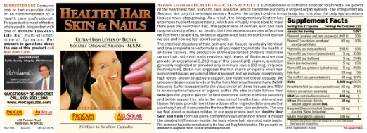 Label for Healthy Hair Skin & Nails