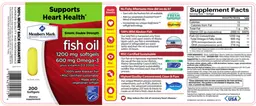 Label for Enteric Double Strength Fish Oil 1200 mg softgels 600 mg Omega-3