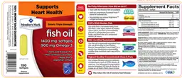 Label for Enteric Triple Strength Fish Oil 1400 mg softgels 900 mg Omega-3