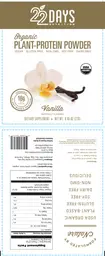 Label for Organic Plant-Protein Powder Vanilla