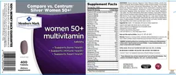 Label for Women 50+ Multivitamin Tablets