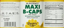 Label for Hi-Potency Maxi B-Caps