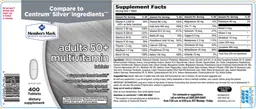 Label for Adults 50+ Multivitamin Tablets
