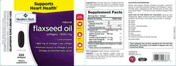 Label for Natural Flaxseed Oil Softgels, 1300 mg