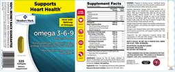Label for Omega 3-6-9 Softgels, 1600 mg