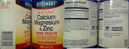 Label for Natural Calcium Magnesium & Zinc