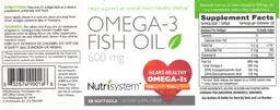 Label for Omega-3 Fish Oil 600 mg