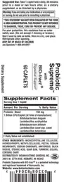 Label for Probiotic Supreme With BIO-Tract