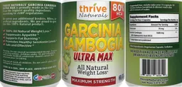 Label for Garcinia Cambogia Ultra Max