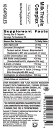 Label for Milk Thistle Comlex