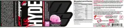 Label for Mr Hyde Intense Energy Pre Workout Cotton Candy