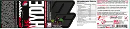 Label for Mr Hyde Intense Energy Pre Workout Berry Blast