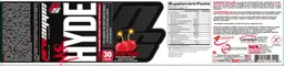 Label for Mr Hyde Intense Energy Pre Workout Cherry Bomb