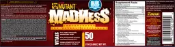 Label for Madness Blue Raspberry