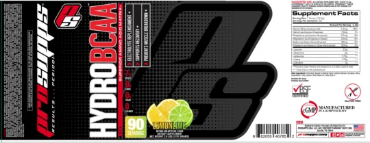 Label for HydroBCAA LemonLime