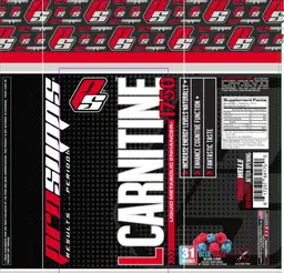 Label for L-Carnitine 1750 Blue Razz
