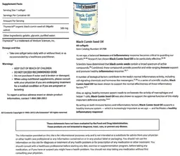 Label for Black Cumin Seed Oil