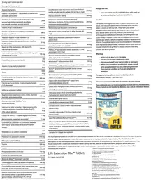 Label for Life Extension Mix Tablets