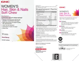 Label for Hair, Skin & Nails Formula Soft Chew Acai Berry