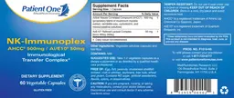 Label for NK-Immunoplex AHCCR 500 mg/Ai/E10 50 mg