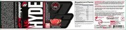 Label for Mr Hyde Intense Energy Pre Workout Watermelon