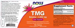 Label for TMG Betaine - 1,000 mg