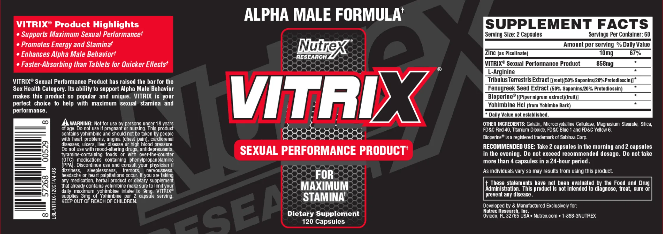 Label for Vitrix