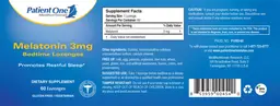 Label for Melatonin 3 mg