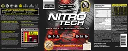 Label for Nitro Tech Vanilla Birthday Cake