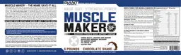 Label for Muscle Maker Chocolate Shake