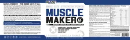 Label for Muscle Maker Vanilla Shake