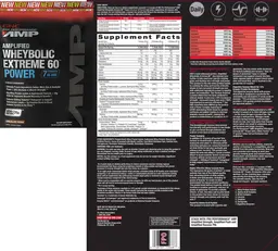 Label for Amplified Wheybolic Extreme 60 Power Chocolate Fudge