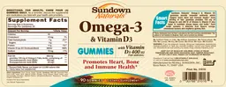 Label for Omega-3 & Vitamin D3 Gummies