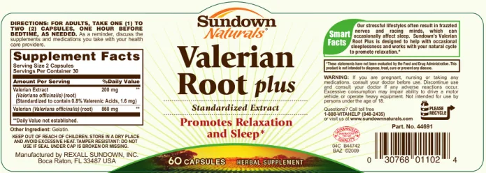 Label for Valerian Root Plus