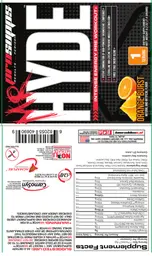 Label for Mr Hyde Intense Energy Pre Workout Orange Burst