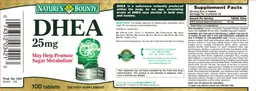 Label for DHEA 25 mg