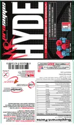 Label for Mr Hyde Intense Energy Pre Workout Blue Razz