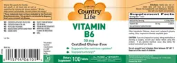 Label for Vitamin B6 50 mg