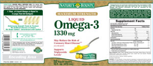 Liquid Omega-3 1330 mg Lemon Flavor