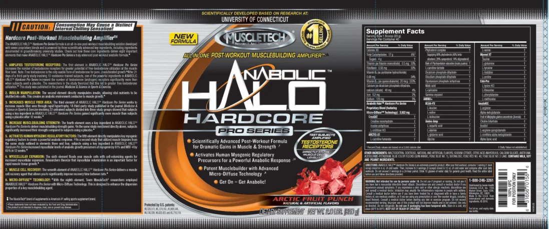 Label for Anabolic Halo Hardcore Pro Series Arctic Fruit Punch