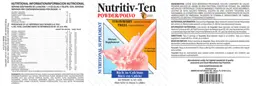 Label for Nutritiv-Ten Powder Strawberry