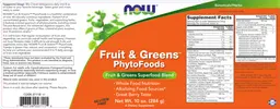 Label for Fruit & Greens PhytoFoods
