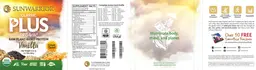 Label for Classic Plus Organic Raw Plant-Based Protein Vanilla