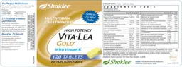 Label for High Potency Vita-Lea Gold With Vitamin K